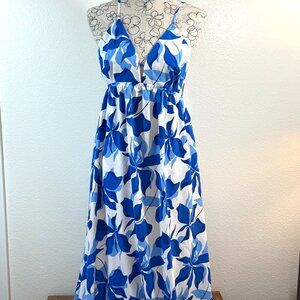 Blue & White Floral Maxi Dress